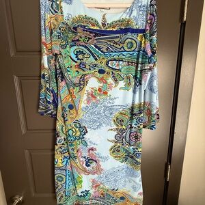 Vibrant Paisley Long Sleeve Dress